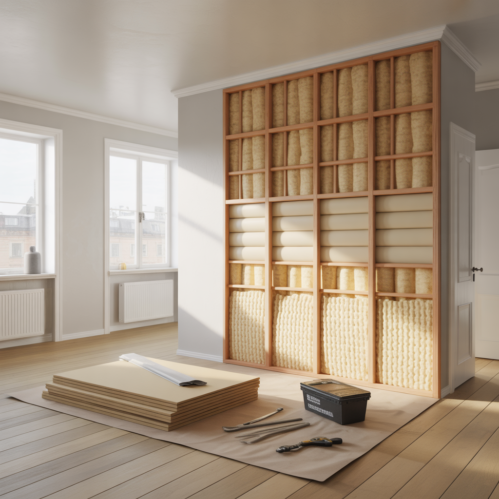 ljudisolera mellanvagg metoder material och kostnad