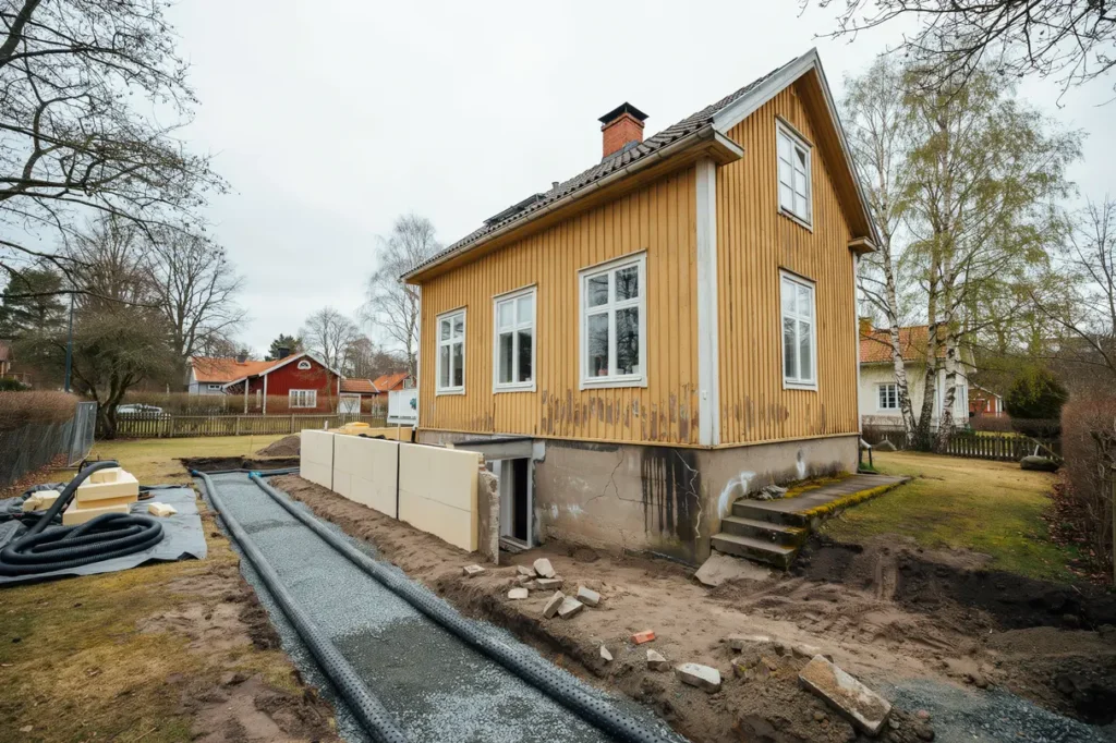 fuktig k llare och kalla golv s hj lper dr nering och till ggsisolering husgrunden